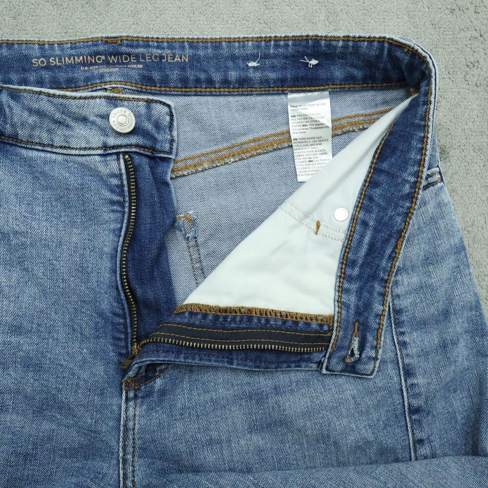 Chico's Jeans Womens Size 2R US-12R High-Rise Slimming Wide-Leg Denim 29" Inseam - Picture 3 of 16